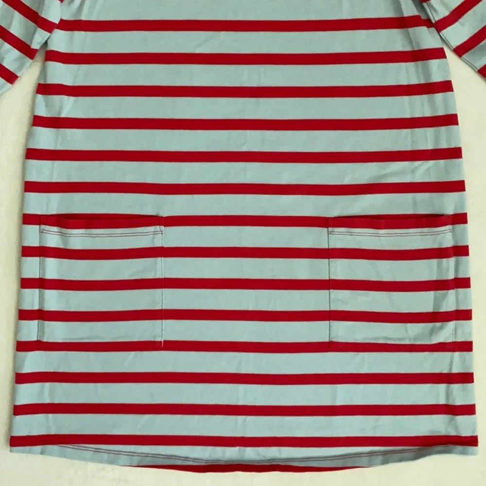 The Nines by Hatch | Cotton 3/4 Sleeve Nautical Stripe Maternity Mini Dress (XS) - Picture 5 of 16